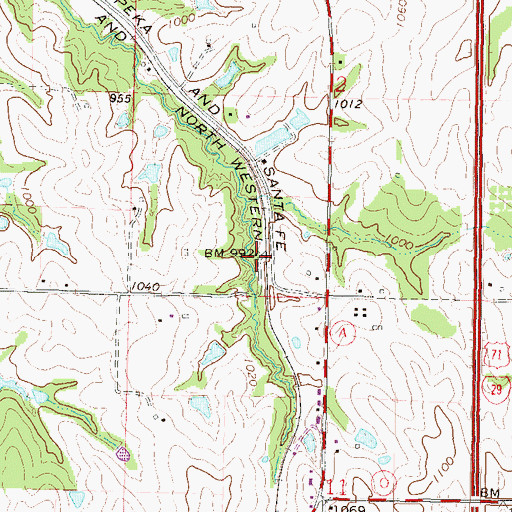 Topographic Map of Matney, MO