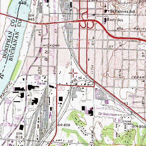Topographic Map of Terminal Junction, MO