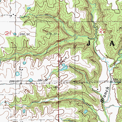 Topographic Map of Genova, MO