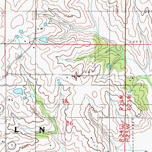 Topographic Map of Wyandotte, MO
