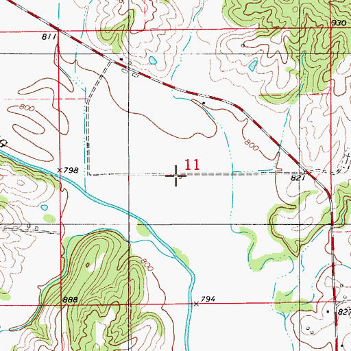 Topographic Map of Stroup Siding, MO