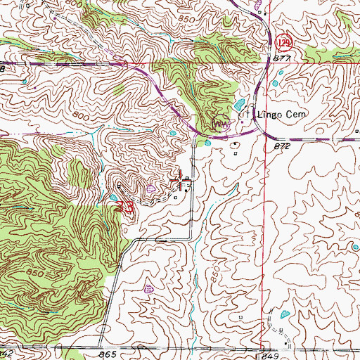 Topographic Map of Heuer, MO