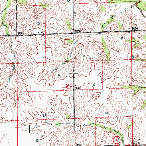 Topographic Map of Trinity (historical), MO