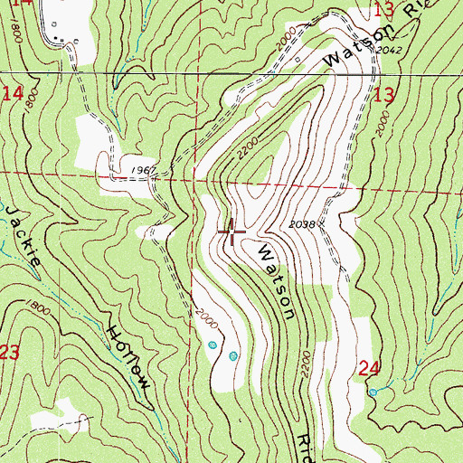 Topographic Map of Watson Ridge, AR