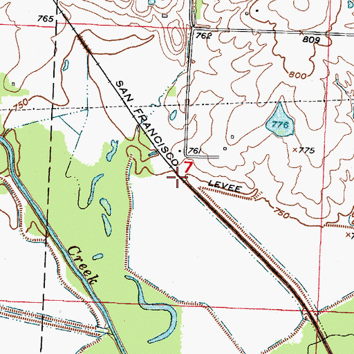 Topographic Map of Landis (historical), MO