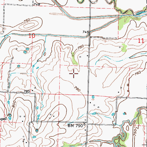 Topographic Map of Tabo (historical), MO