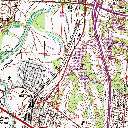 Topographic Map of Rock Quarry, MO