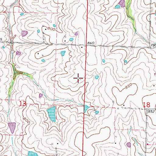 Topographic Map of Borland, MO