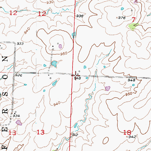Topographic Map of Henrietta, MO