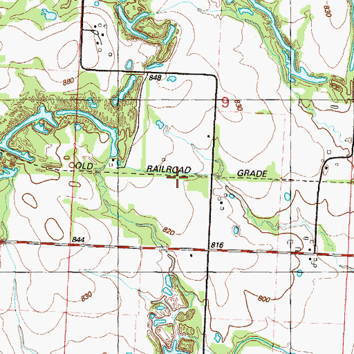 Topographic Map of Ward, MO