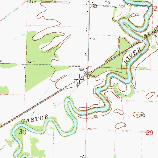 Topographic Map of Castor, MO