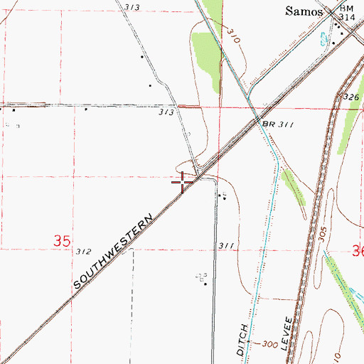 Topographic Map of Howletts (historical), MO