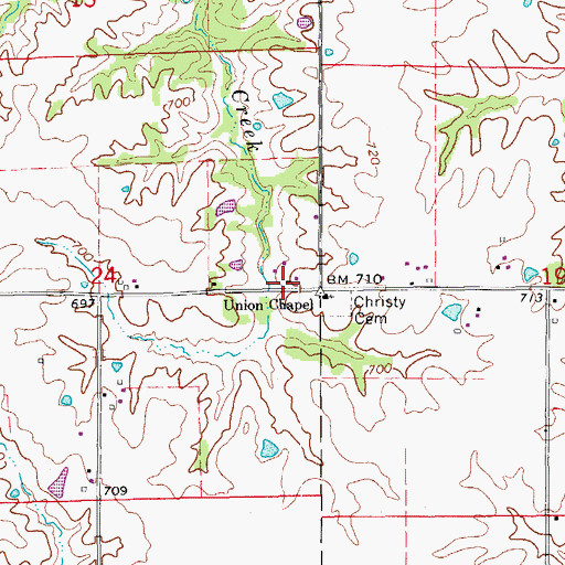 Topographic Map of Acasto, MO