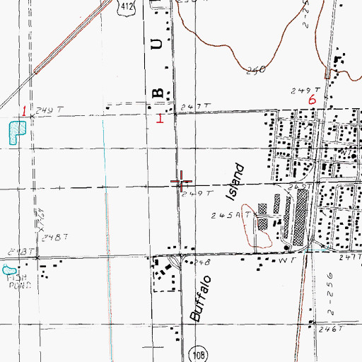 Topographic Map of Kearns, MO