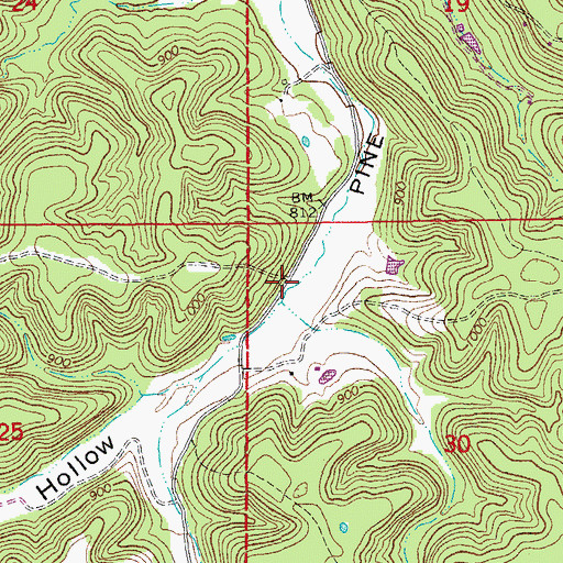 Topographic Map of Pertz, MO