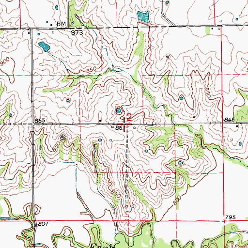 Topographic Map of Hazelville (historical), MO