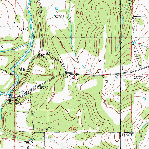 Topographic Map of Lundy, MO