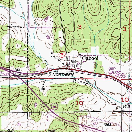 Topographic Map of Hanks, MO