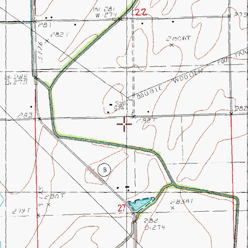 Topographic Map of Sandfield, MO
