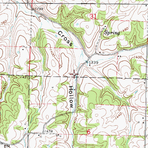 Topographic Map of Dale, MO