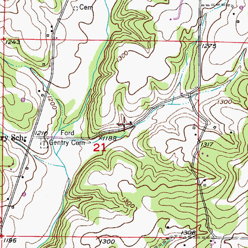 Topographic Map of Zenda, MO