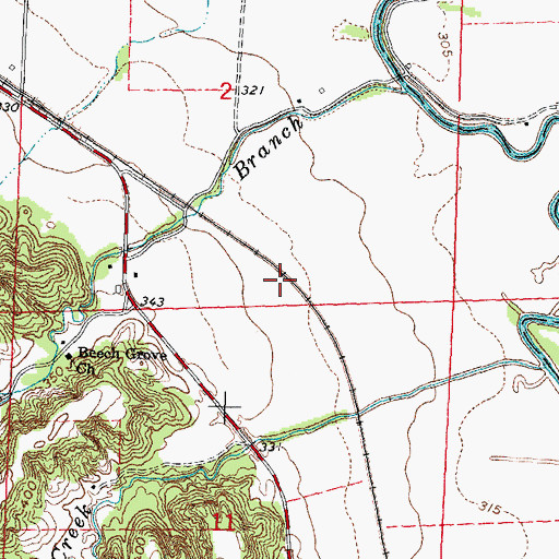 Topographic Map of Williams (historical), MO