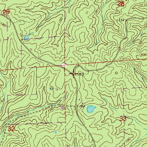 Topographic Map of Oakdale (historical), MO