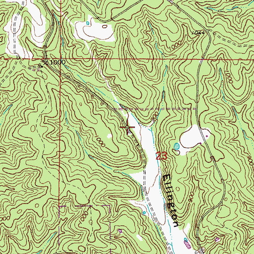 Topographic Map of Buzzard Hill, MO