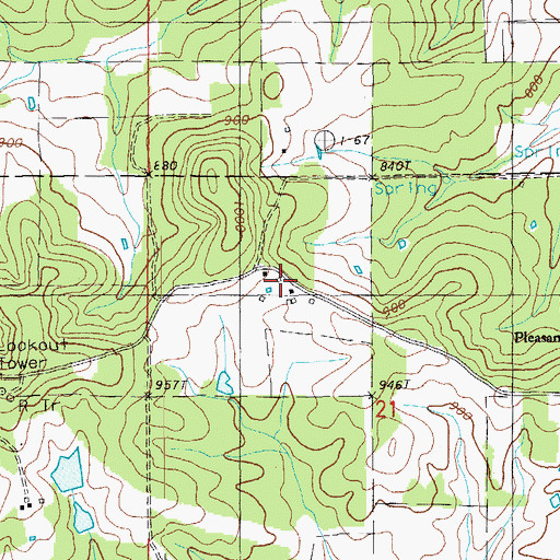 Topographic Map of Corona, MO