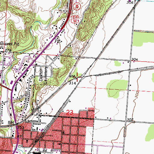 Topographic Map of Dexter Junction, MO