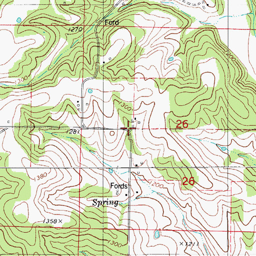 Topographic Map of Beaver, MO