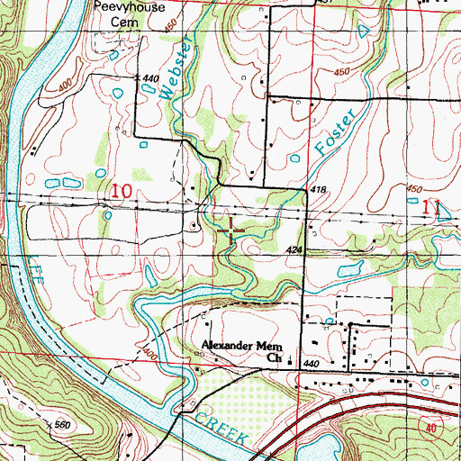 Topographic Map of Webster Branch, AR