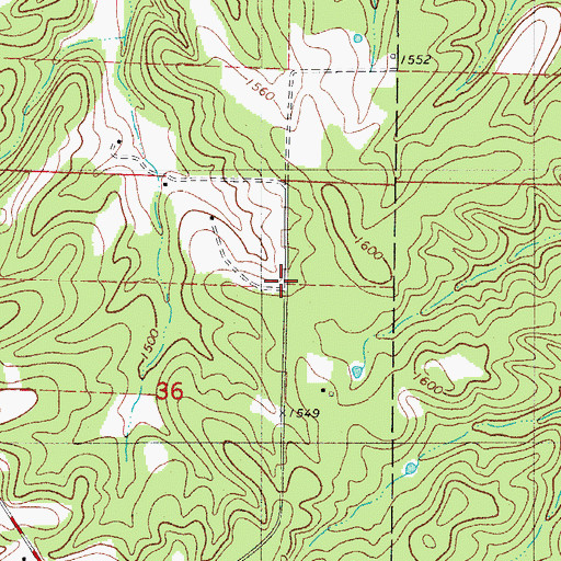 Topographic Map of Otley, MO