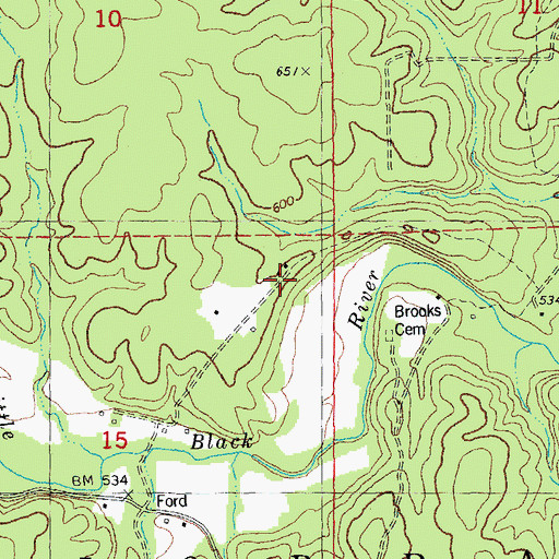 Topographic Map of Pleasant Grove, MO