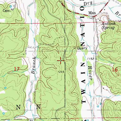 Topographic Map of Valleyknob, MO