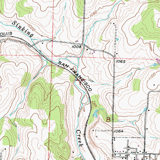 Topographic Map of East Limekiln, MO