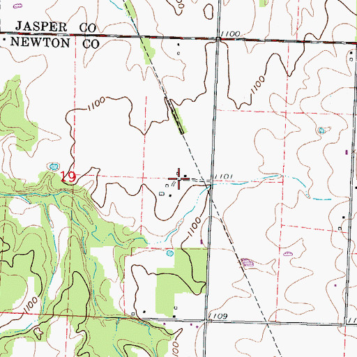 Topographic Map of Browns, MO