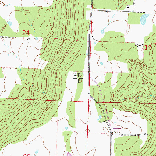 Topographic Map of Weddington Mountain, AR