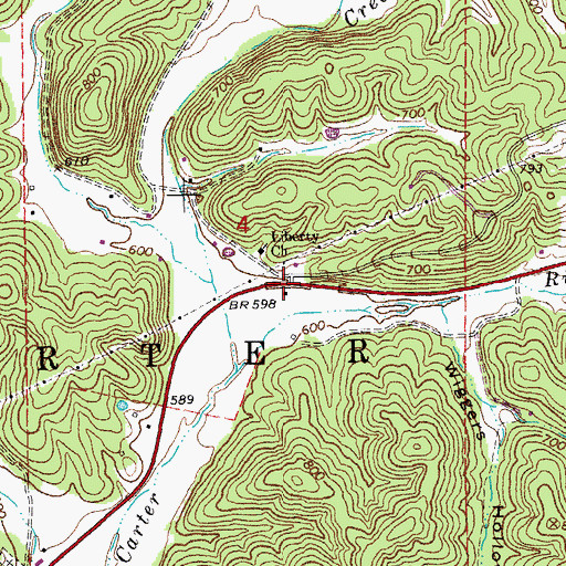 Topographic Map of Brame, MO
