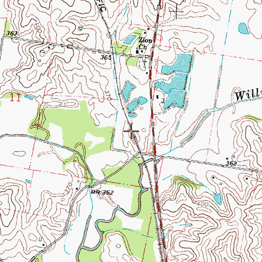 Topographic Map of Keller Spur (historical), MO