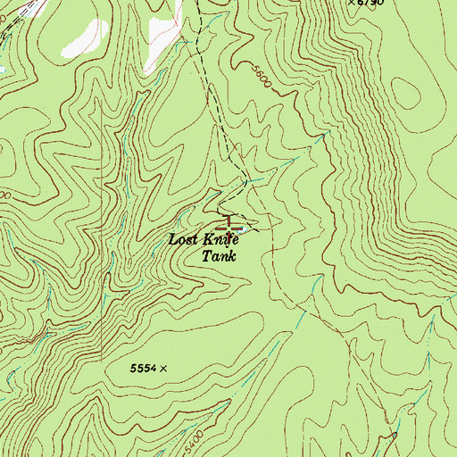 Topographic Map of Lost Knife Tank, AZ