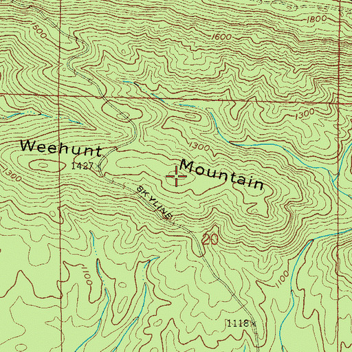 Topographic Map of Weehunt Mountain, AR