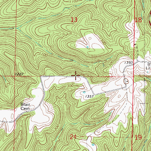Topographic Map of Jody, MO