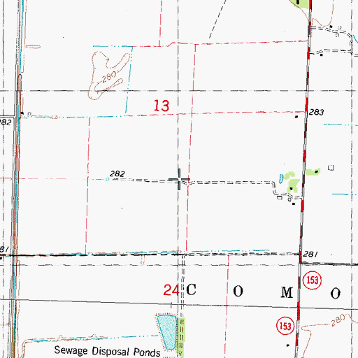 Topographic Map of Bradhams (historical), MO