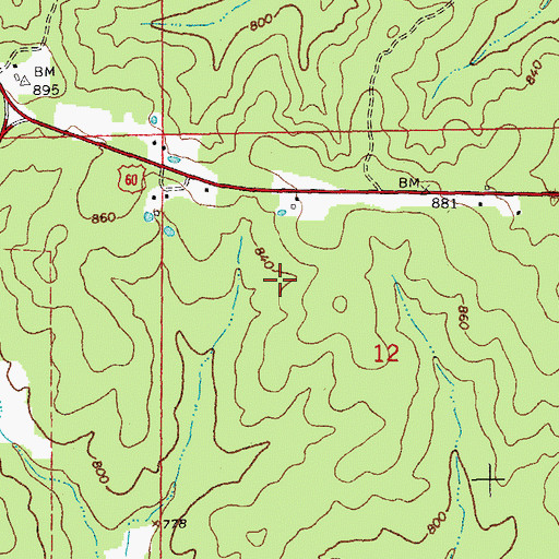 Topographic Map of Grandin Junction (historical), MO