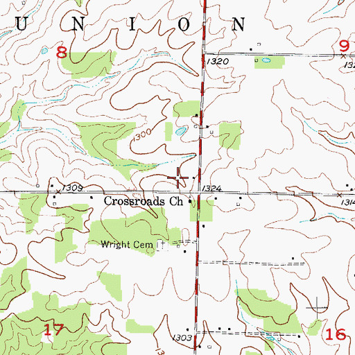 Topographic Map of School, MO