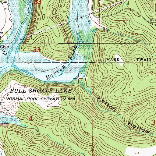 Topographic Map of Dillia, MO