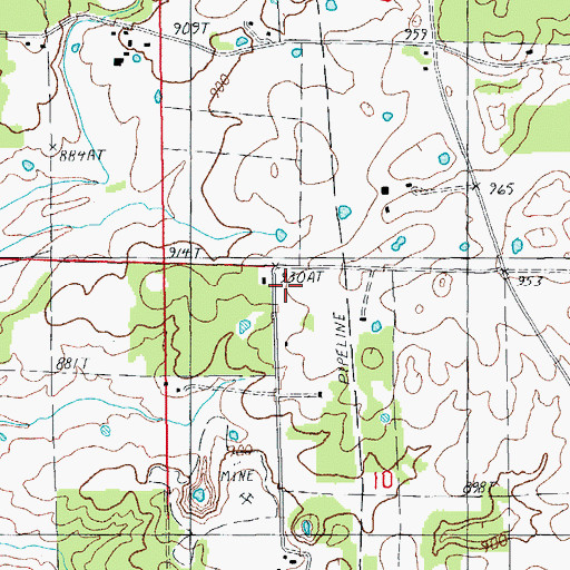 Topographic Map of Christy (historical), MO