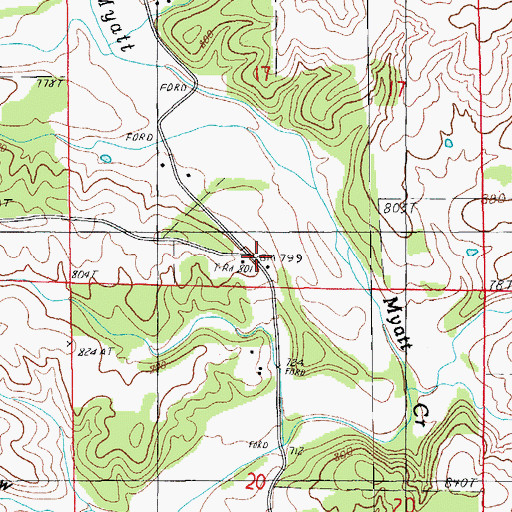 Topographic Map of Globe, MO