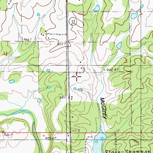 Topographic Map of Leo (historical), MO